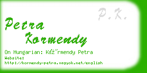 petra kormendy business card